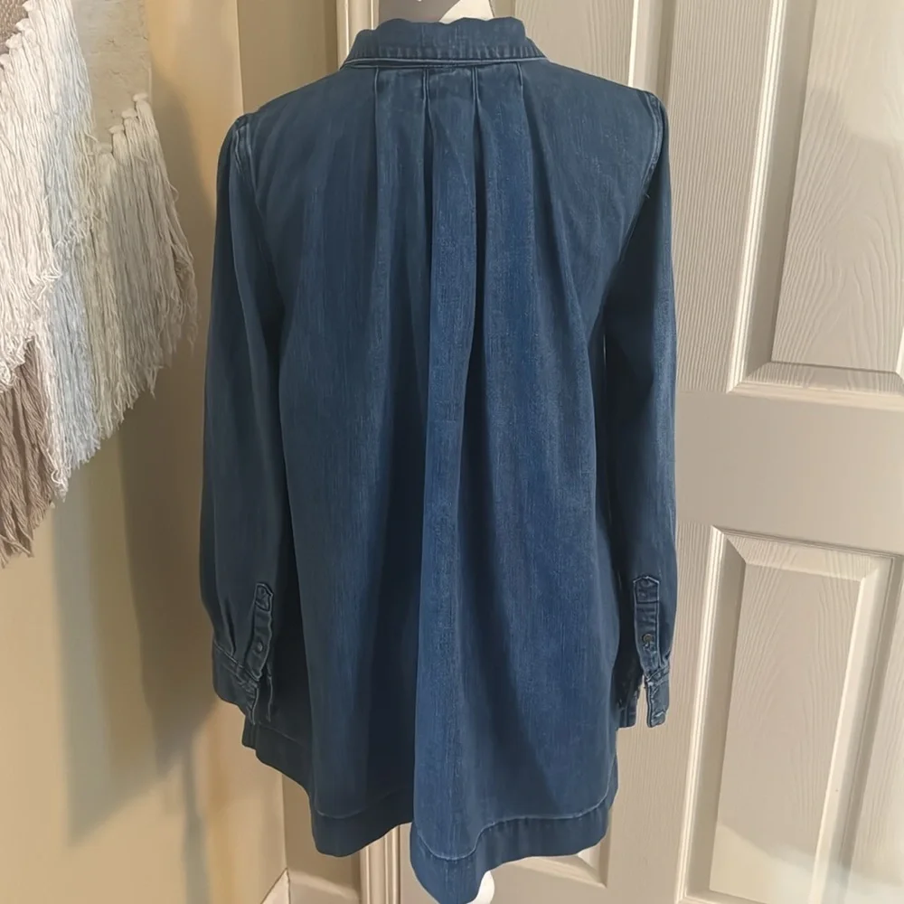 Free People Baby Blues Denim Tunic - Size Small Petite - Picture 6 of 10